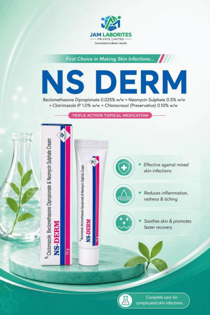 NS-DERM Cream (Clotrimazole + Beclomethasone + Neomycin)